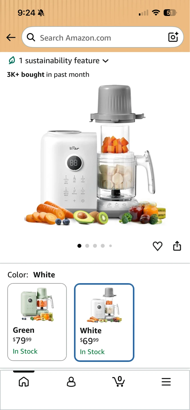 Bear Baby Food Maker Steamer Blender
