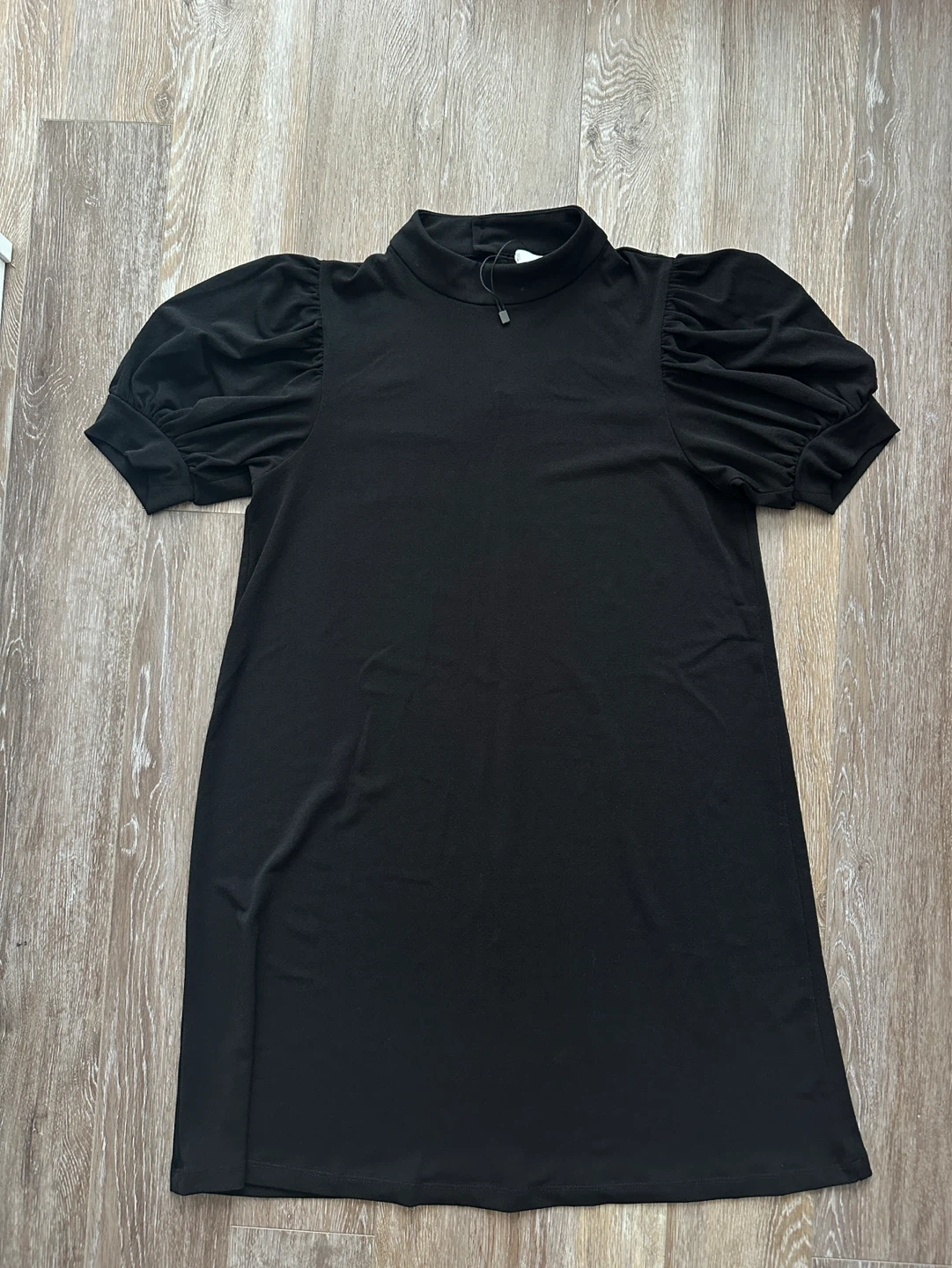Black MNG Dress with Puff Sleeves