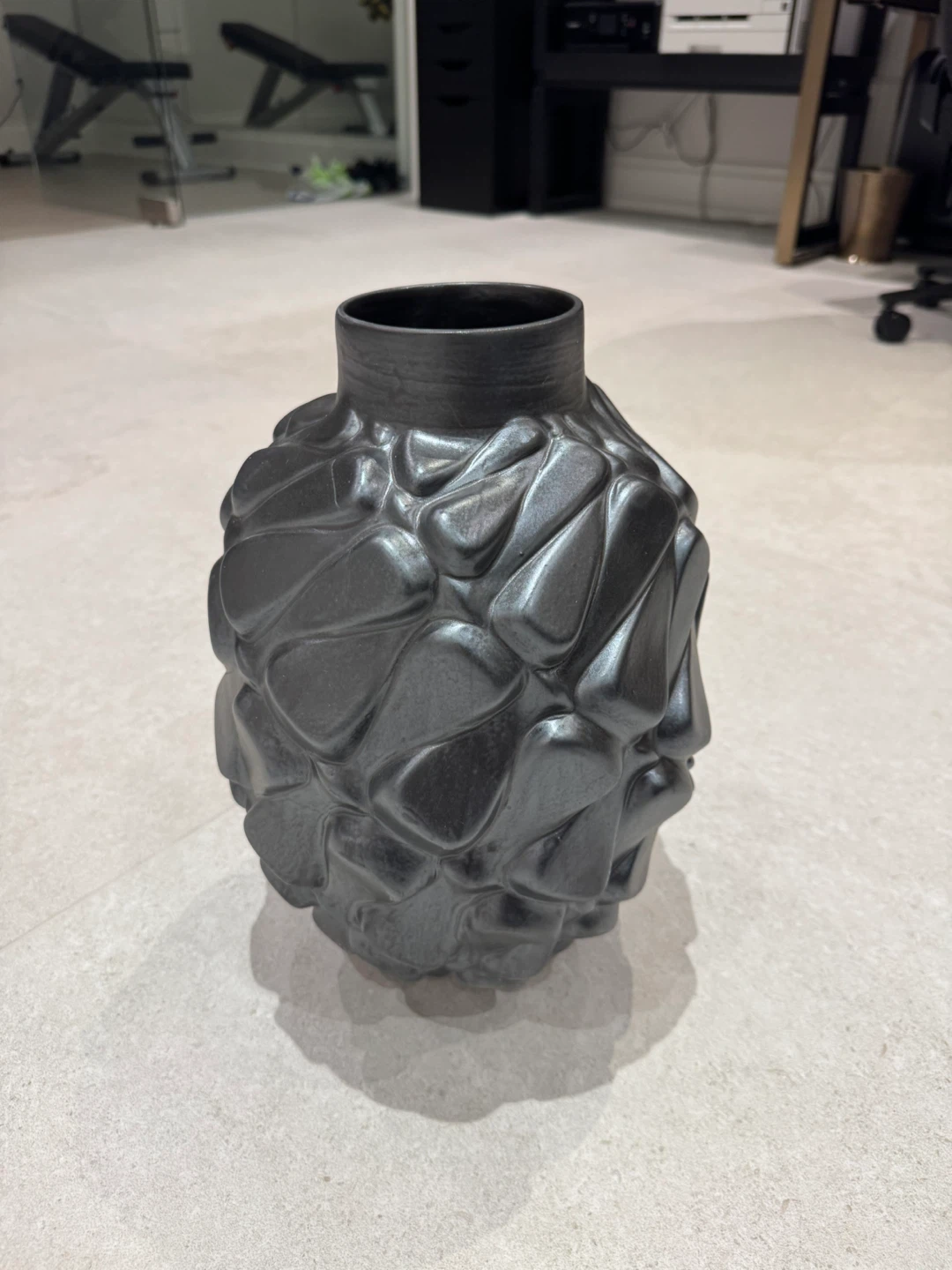 Textured Black Vase