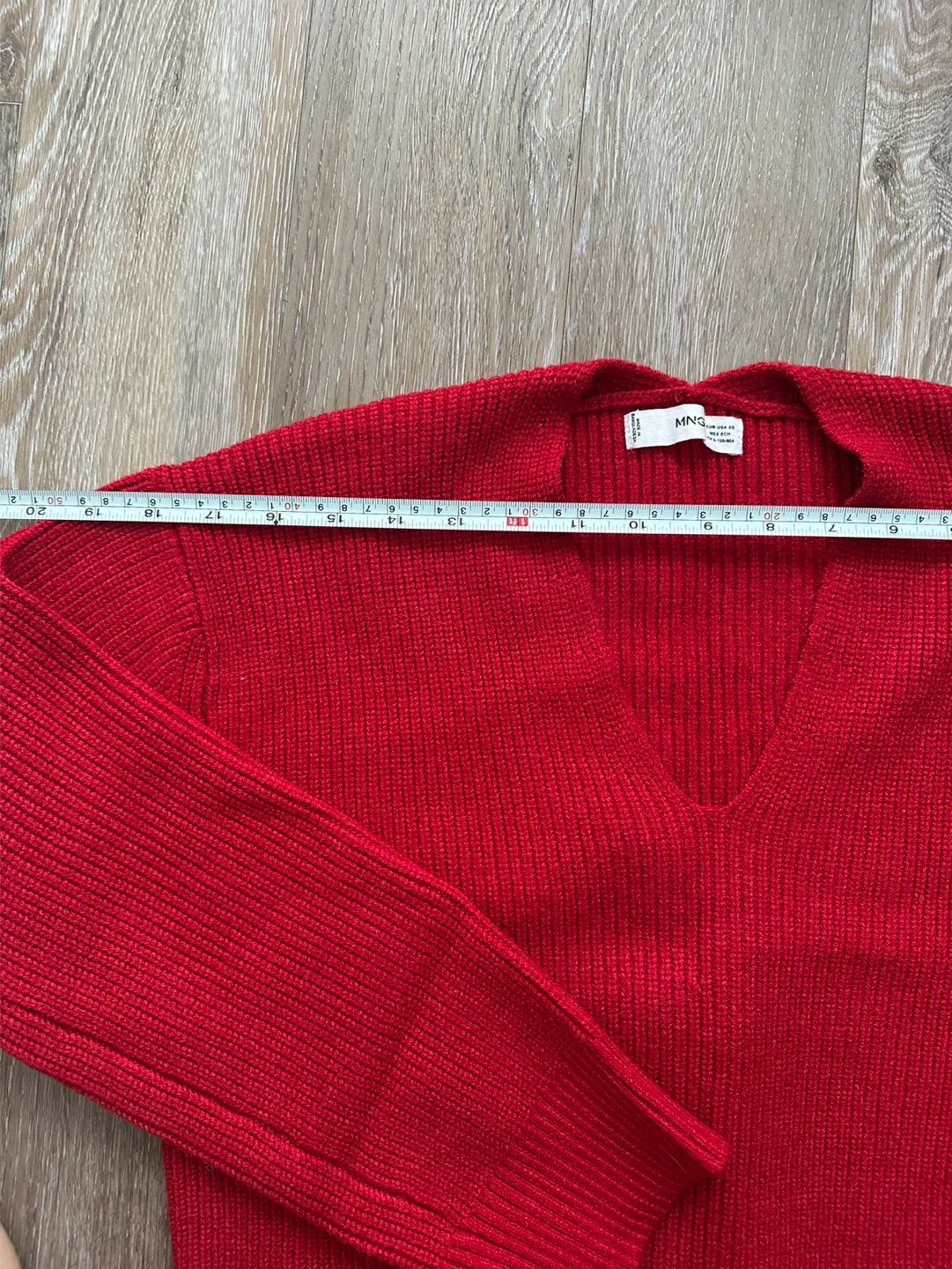 MNG Red V-Neck Sweater - XS oversized - photo 3