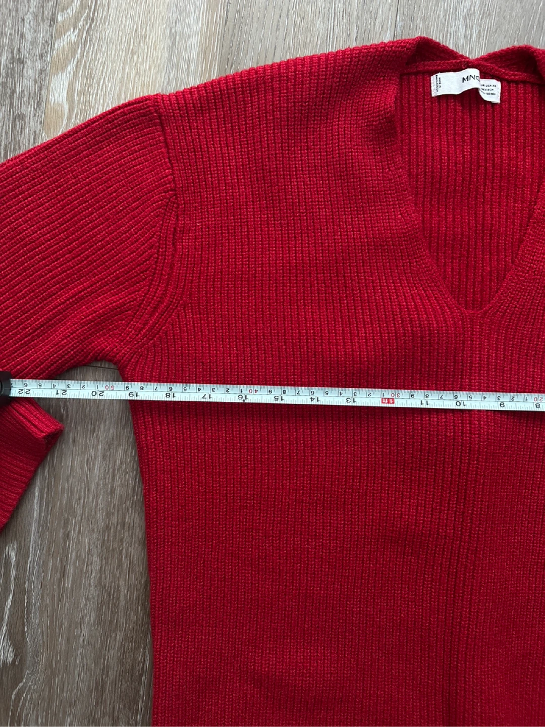 MNG Red V-Neck Sweater - XS oversized - photo 4