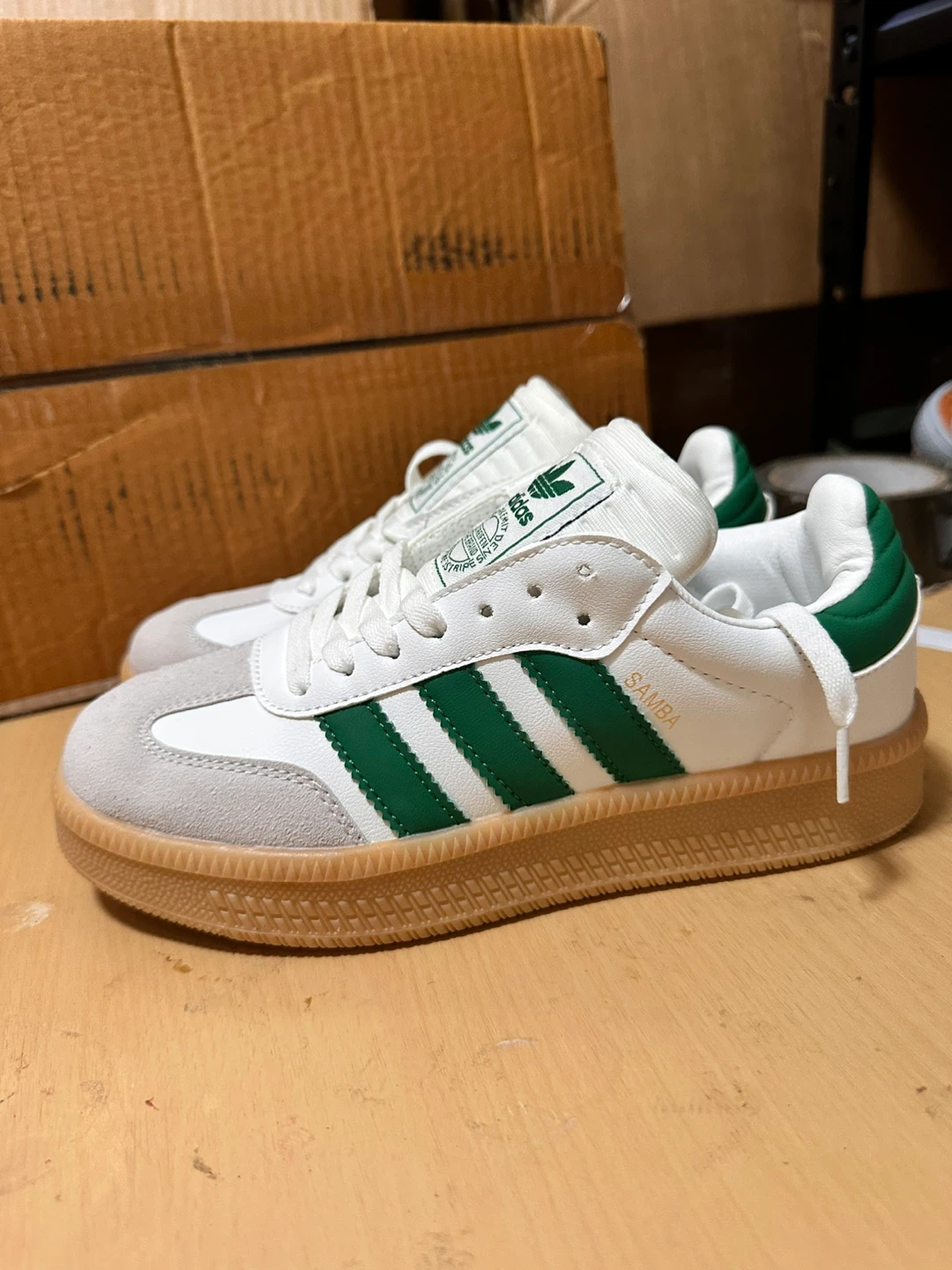 Adidas Samba OG Shoes White/Green