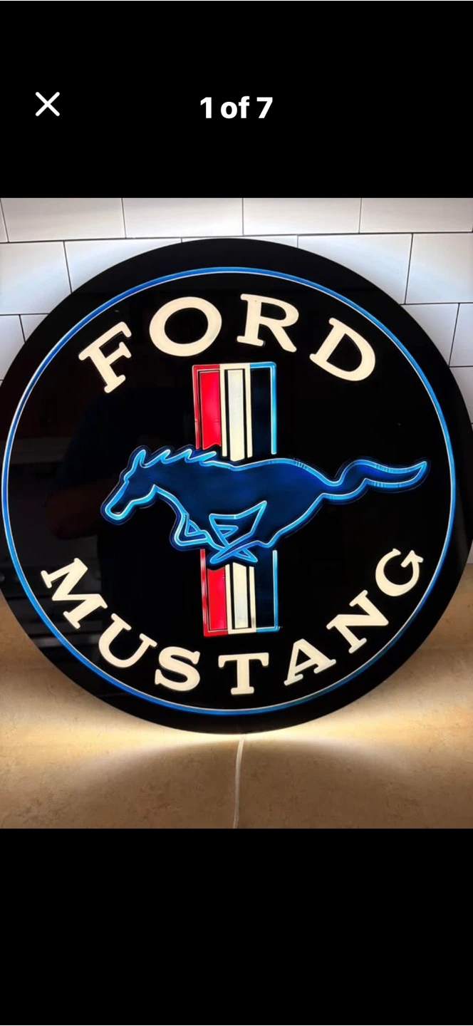 Ford Mustang LED Sign with Power Adapter