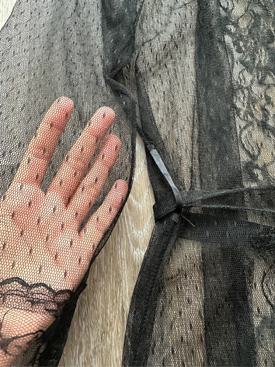 Sheer Lace Kimono Robe S - photo 3