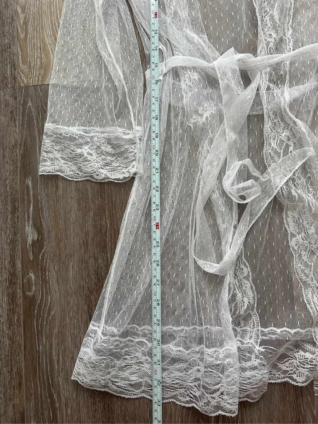 Sheer White Lace Kimono Robe S - photo 4
