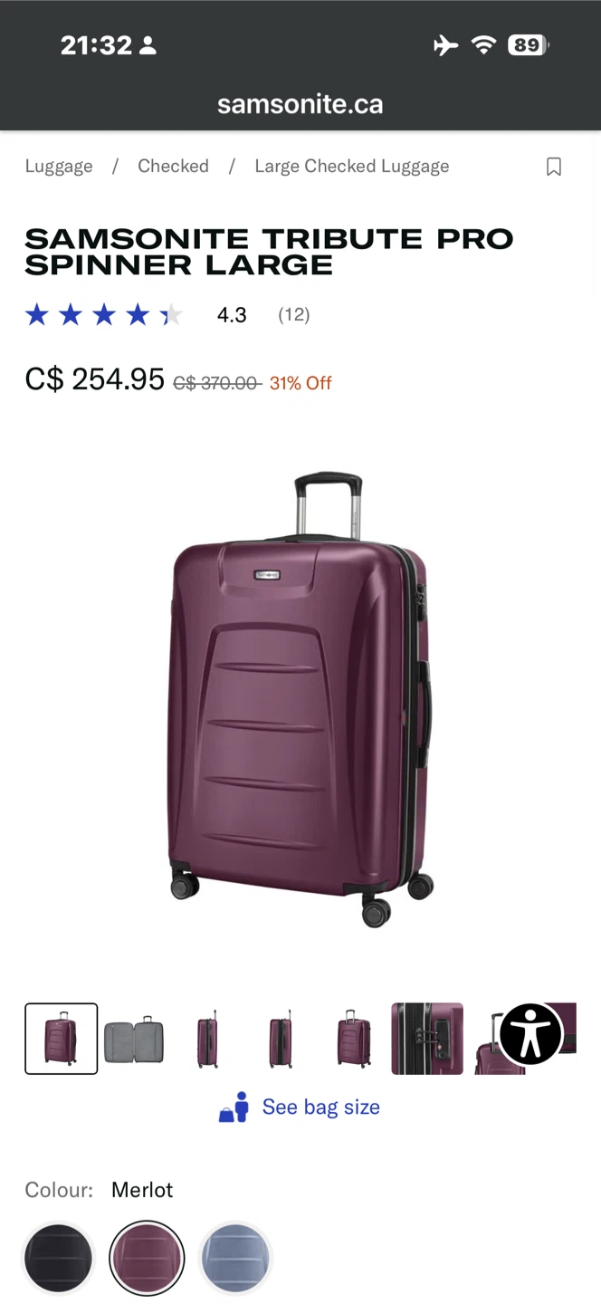 Samsonite tribute pro spinner large