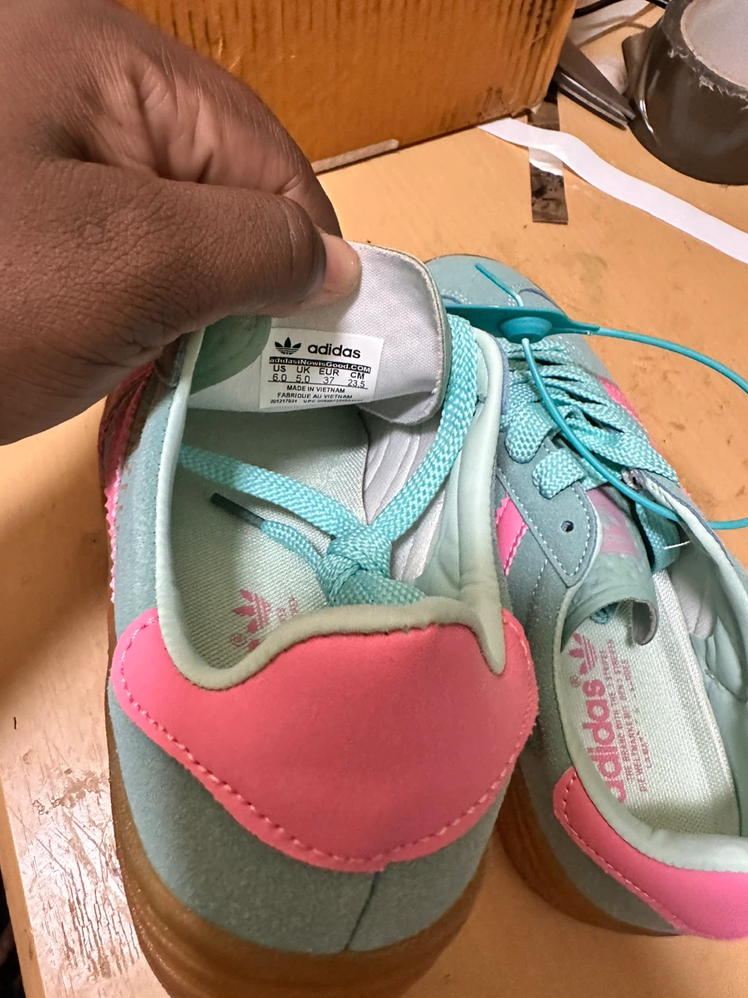Adidas Gazelle Teal Pink Suede Sneakers - photo 4