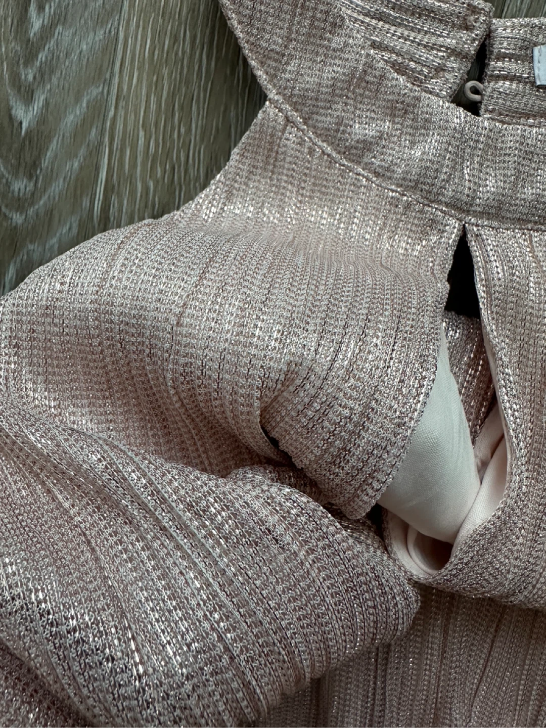 MNG "Suit" Rose Gold Metallic Halter Dress - photo 5