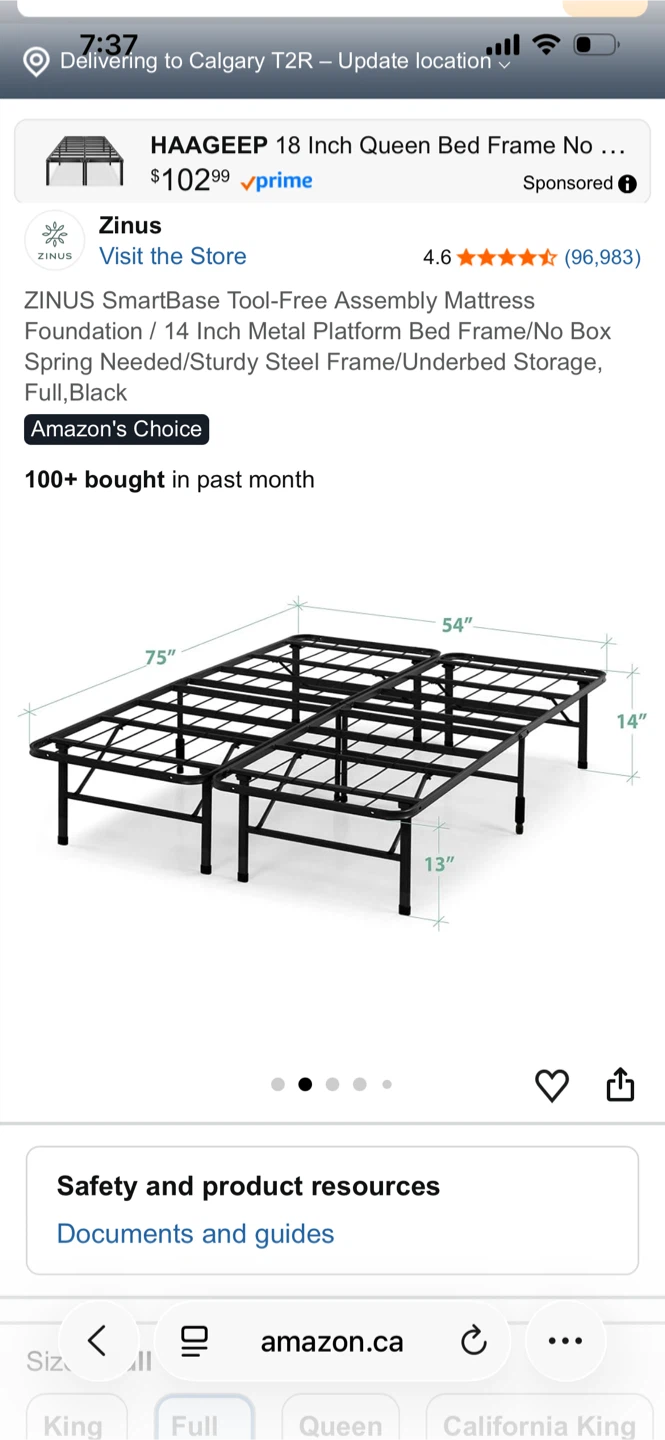 Zinus 14 Inch Metal Platform Bed Frame - Full
