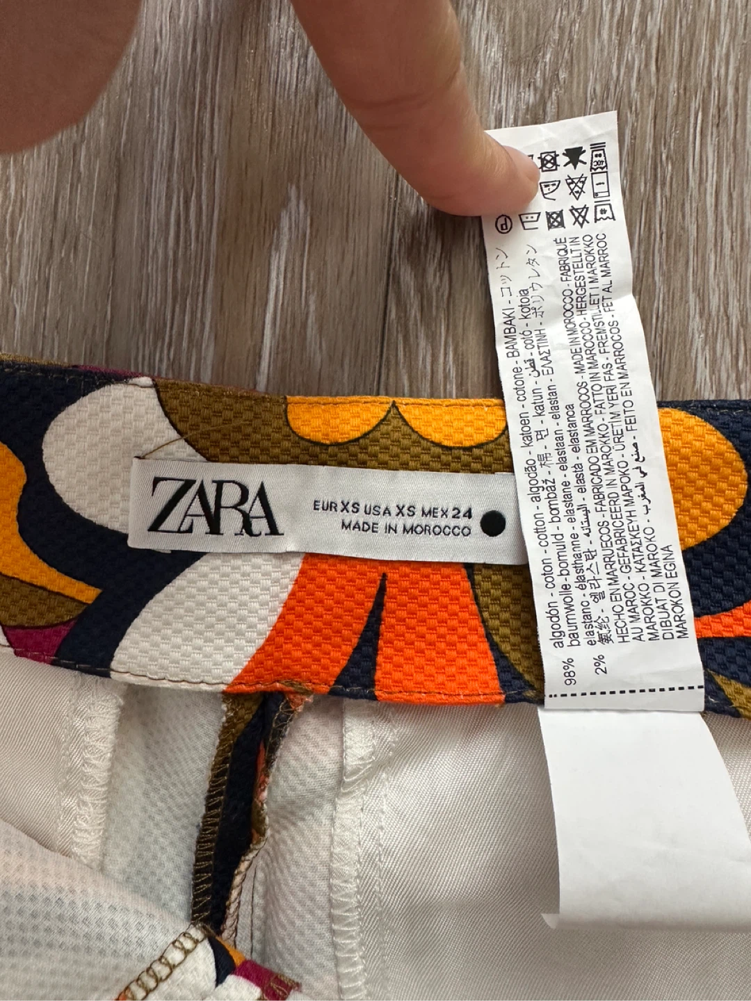 ZARA Women's High-Waisted Patterned Shorts XS - photo 3