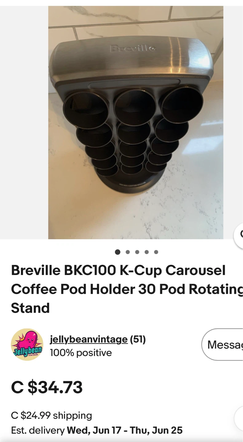 Breville  K-Cup Keurig Carousel Pod Holder 30 Pod Rotating Stand - photo 5