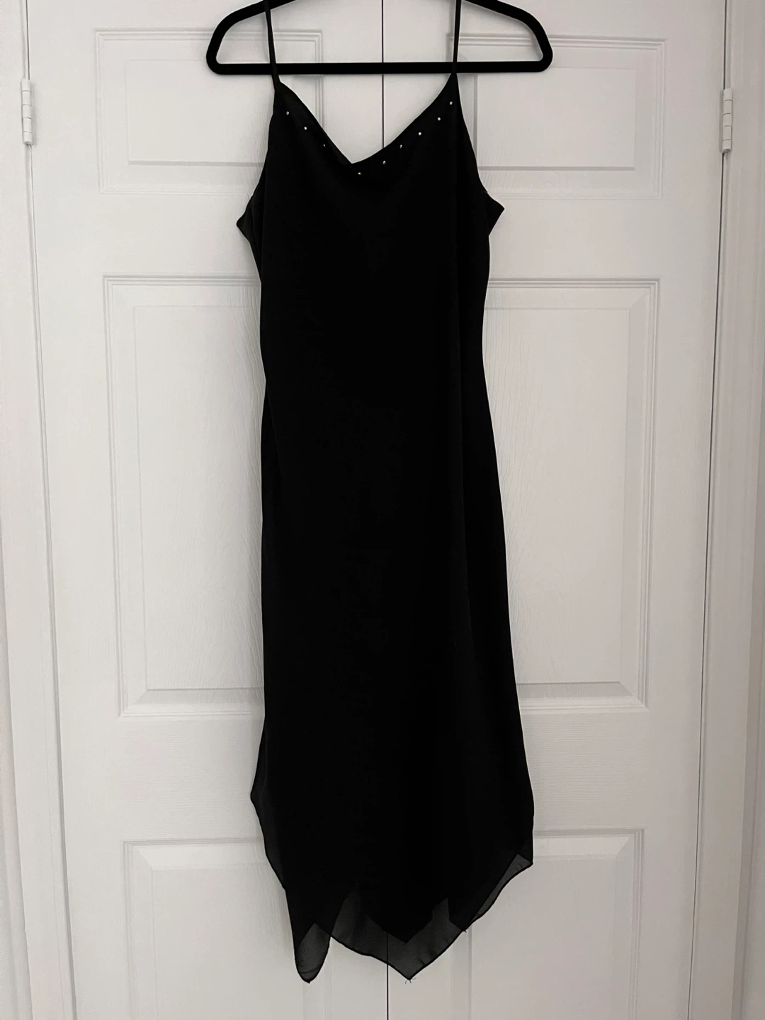 Black Spaghetti Strap Dress with Rhinestones - photo 3