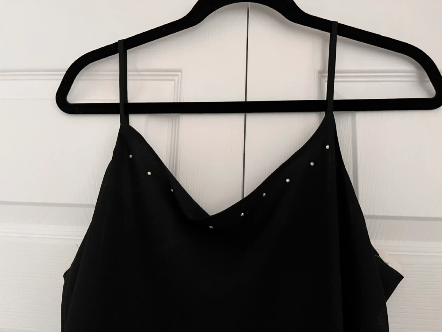 Black Spaghetti Strap Dress with Rhinestones - photo 4