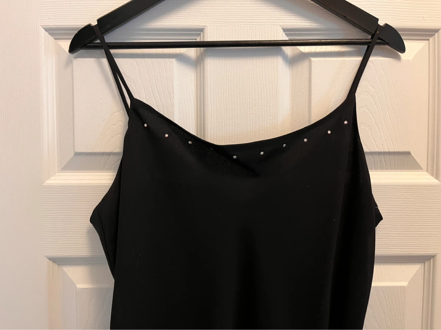 Black Spaghetti Strap Dress with Rhinestones - photo 5