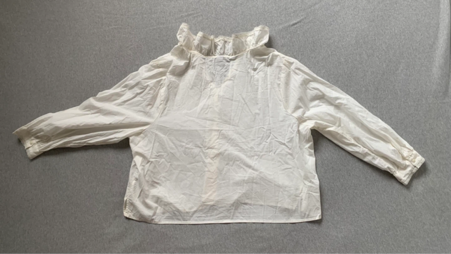 White Ruffle Neck Blouse- 2X - photo 2