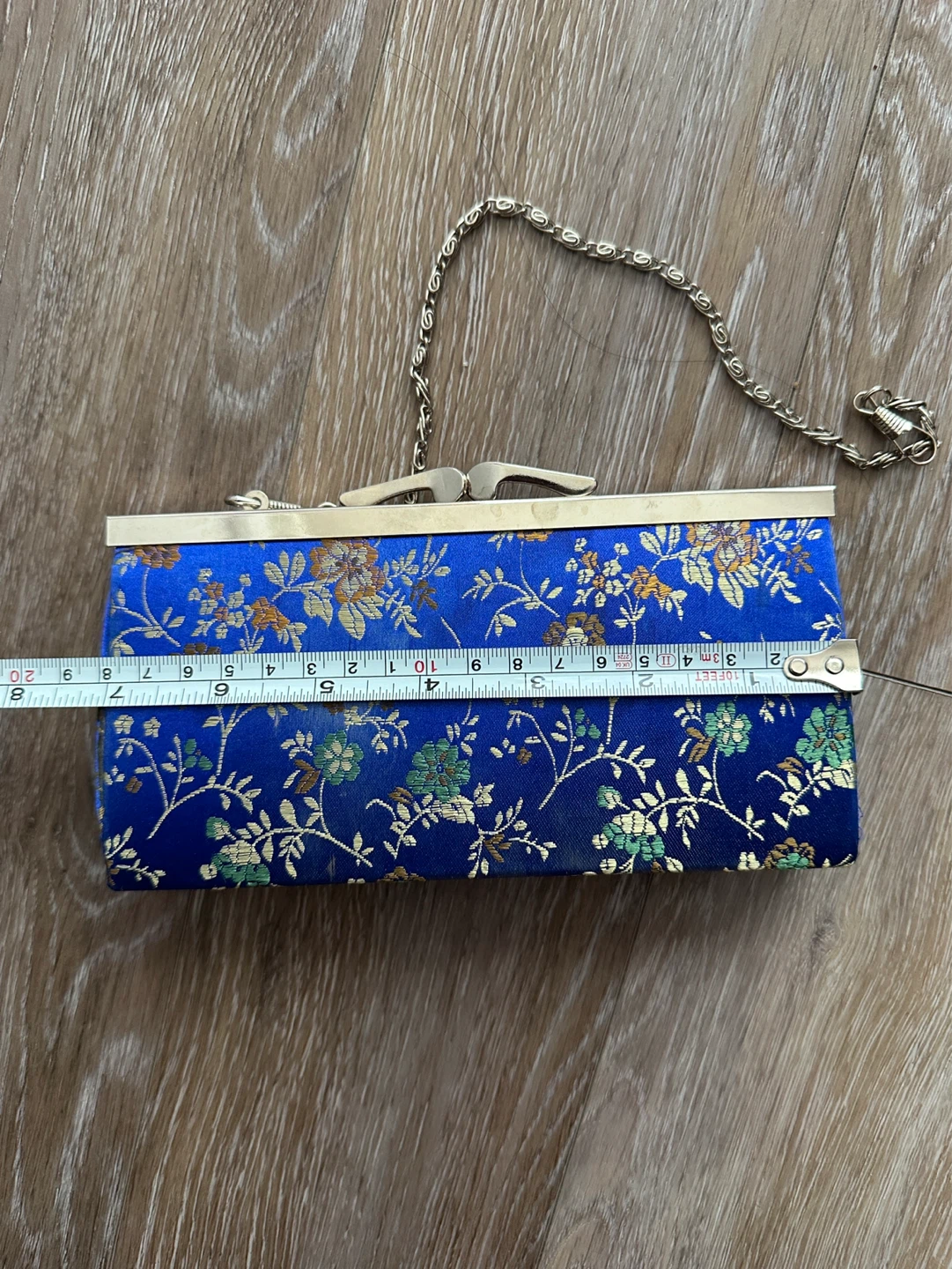 Blue Floral Clutch with Chain - photo 5