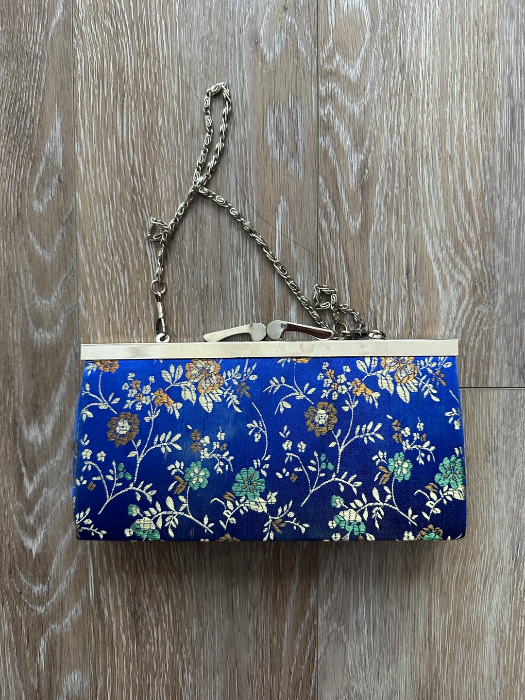 Blue Floral Clutch with Chain - photo 2
