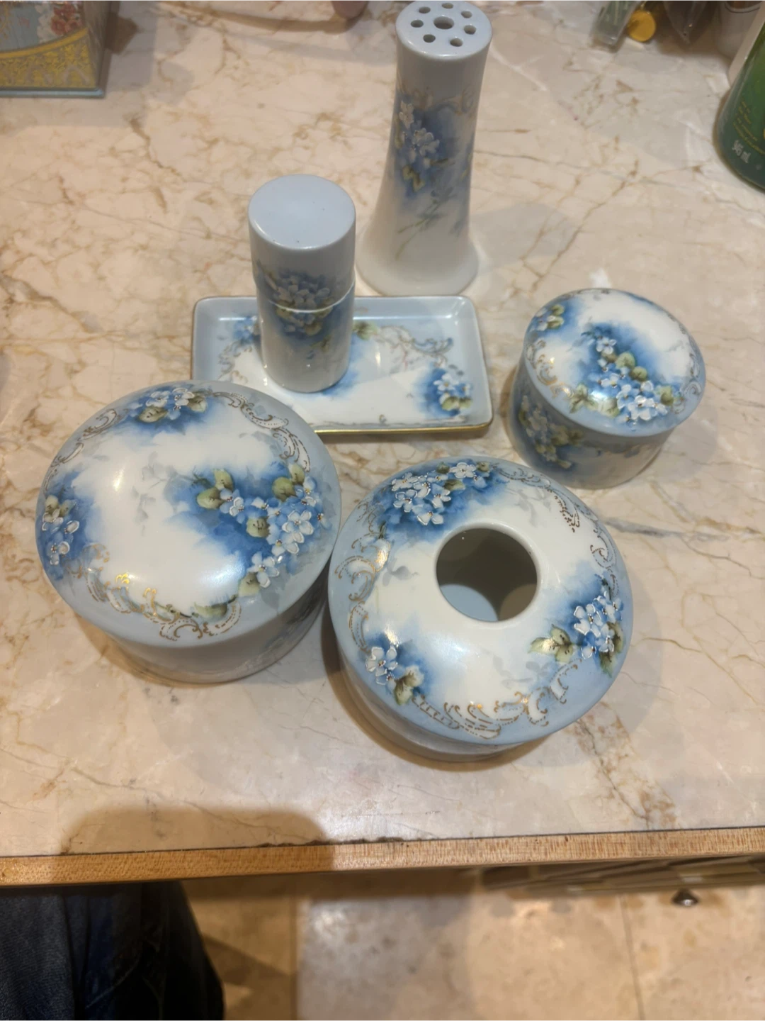 Elite France Porcelain Vanity Set - Floral Design