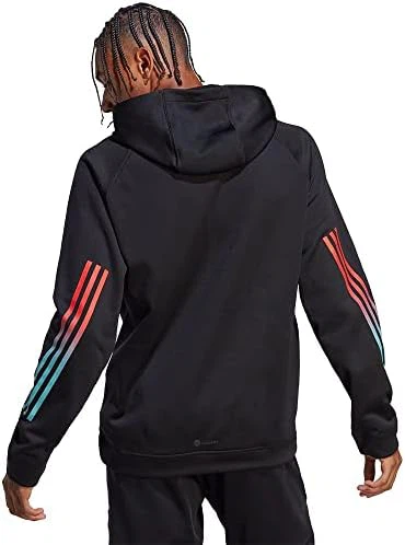 Adidas Black Training Hoodie with Gradient Stripes XL/TG