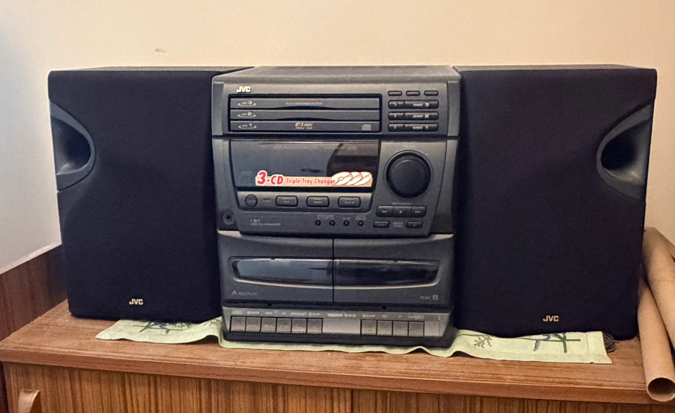 JVC 3-CD Triple Tray Changer Boombox Stereo System - photo 2
