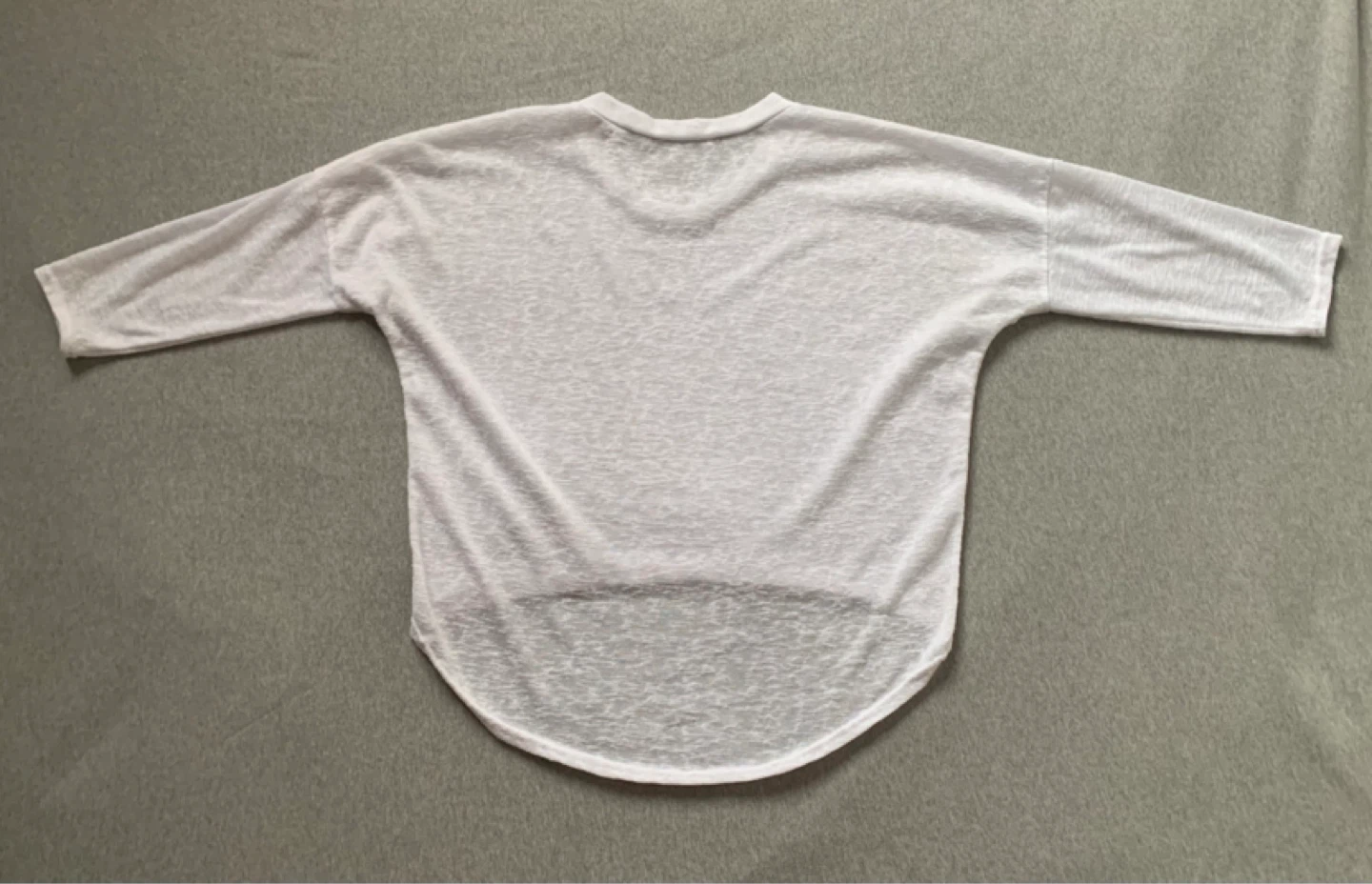 White High-Low 3/4 Length Sleeve Top - photo 2