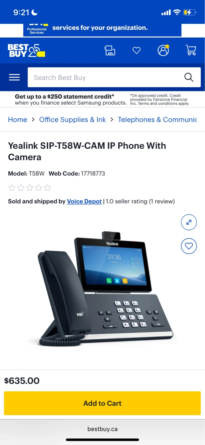 Yealink SIP-T58W IP Phone with Camera