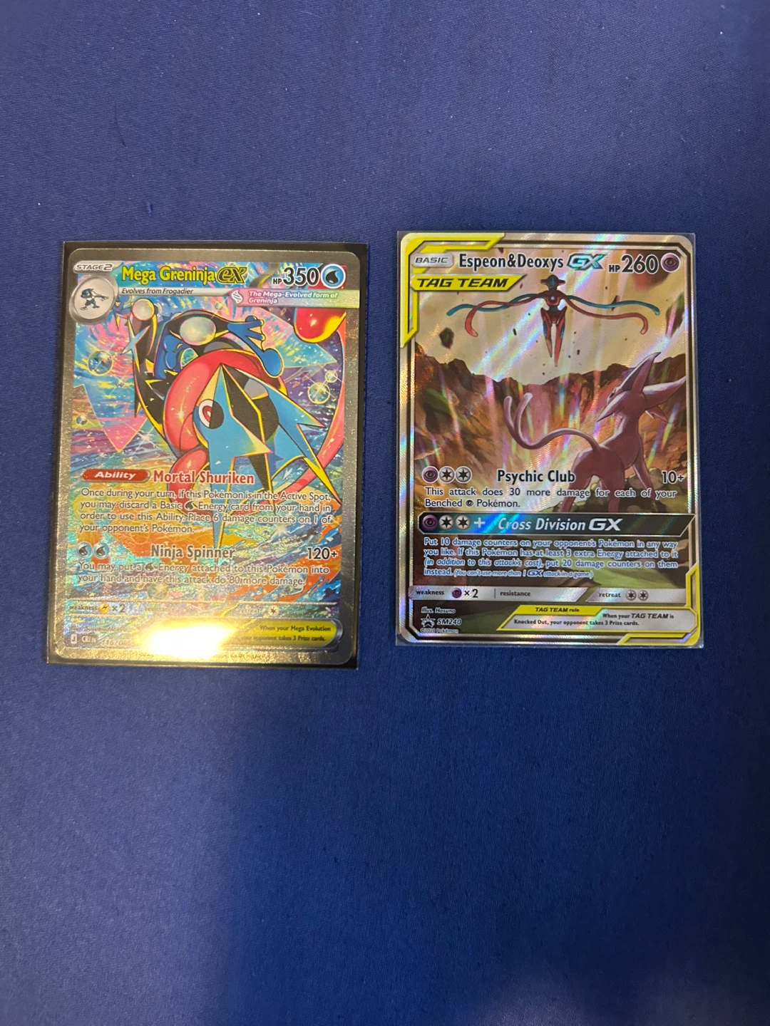 Mega greninja sir and espeon & deoxys gx tag team