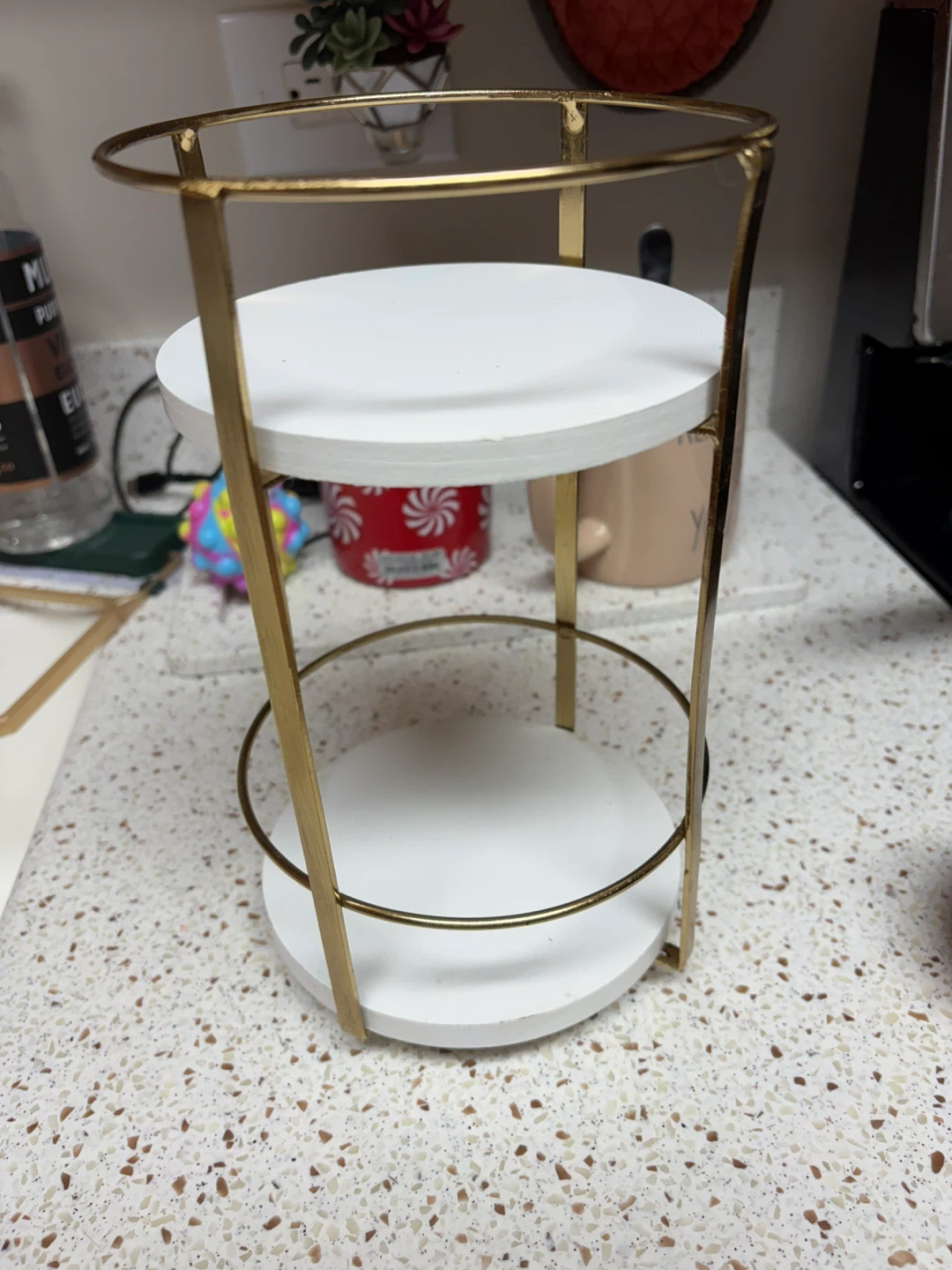 Gold and White 2-Tier  Stand