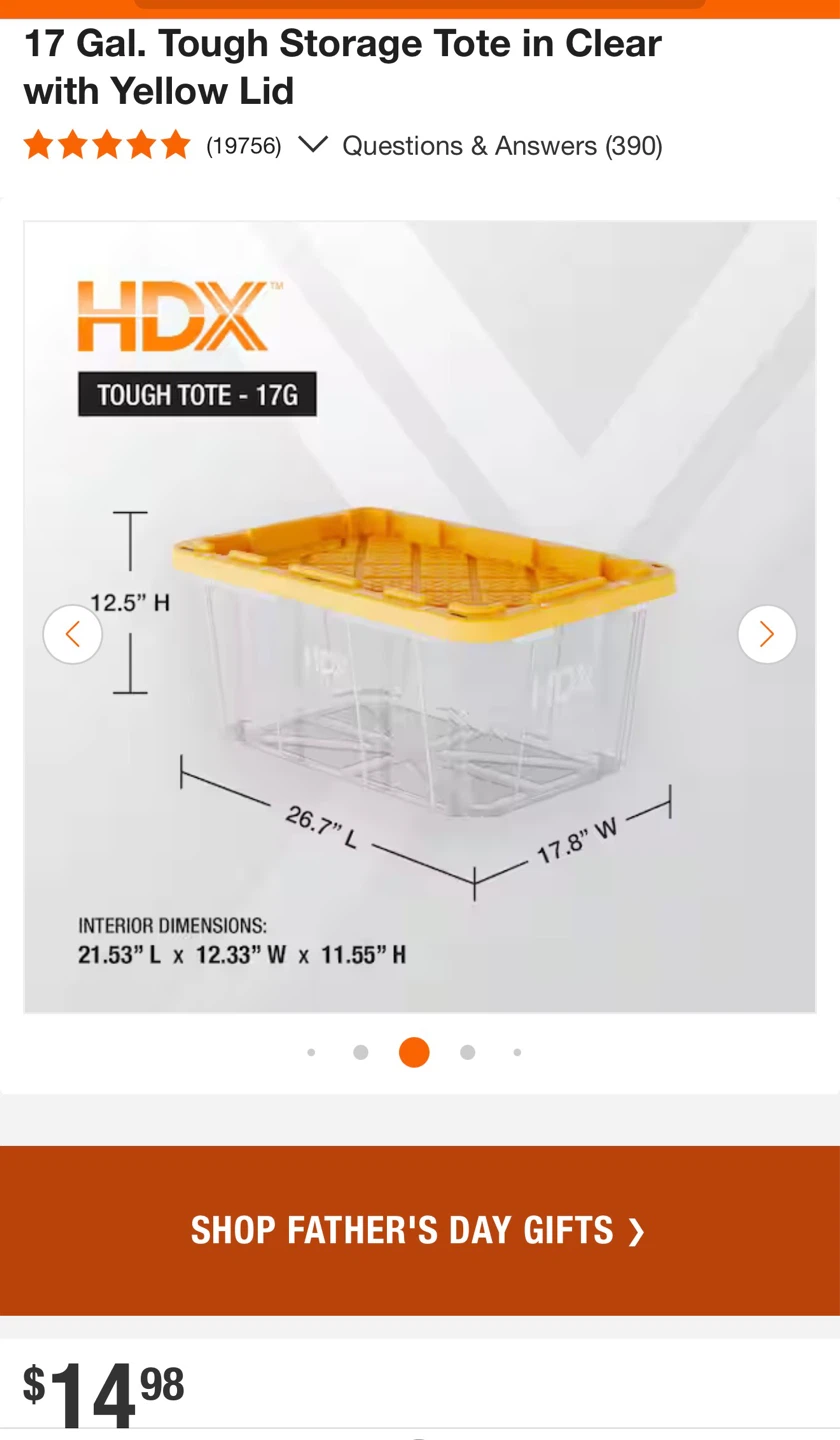 Three HDX Heavy Duty Clear Bins(one 27 gal- and two 17 gal-) - photo 3