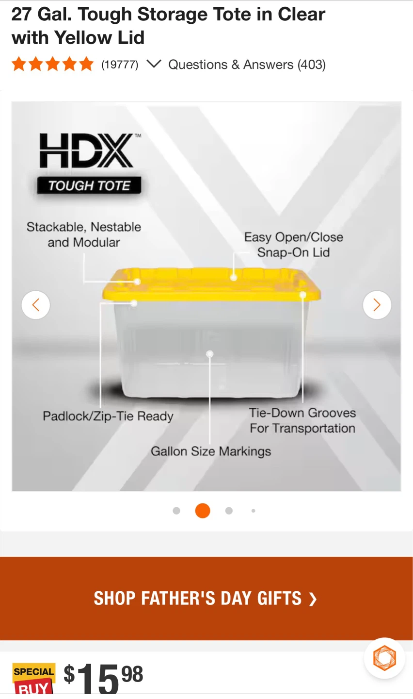 Three HDX Heavy Duty Clear Bins(one 27 gal- and two 17 gal-) - photo 2