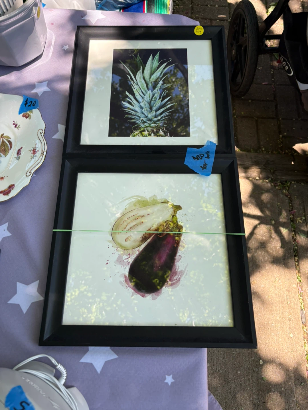 Framed Art Prints - Pineapple & Eggplant
