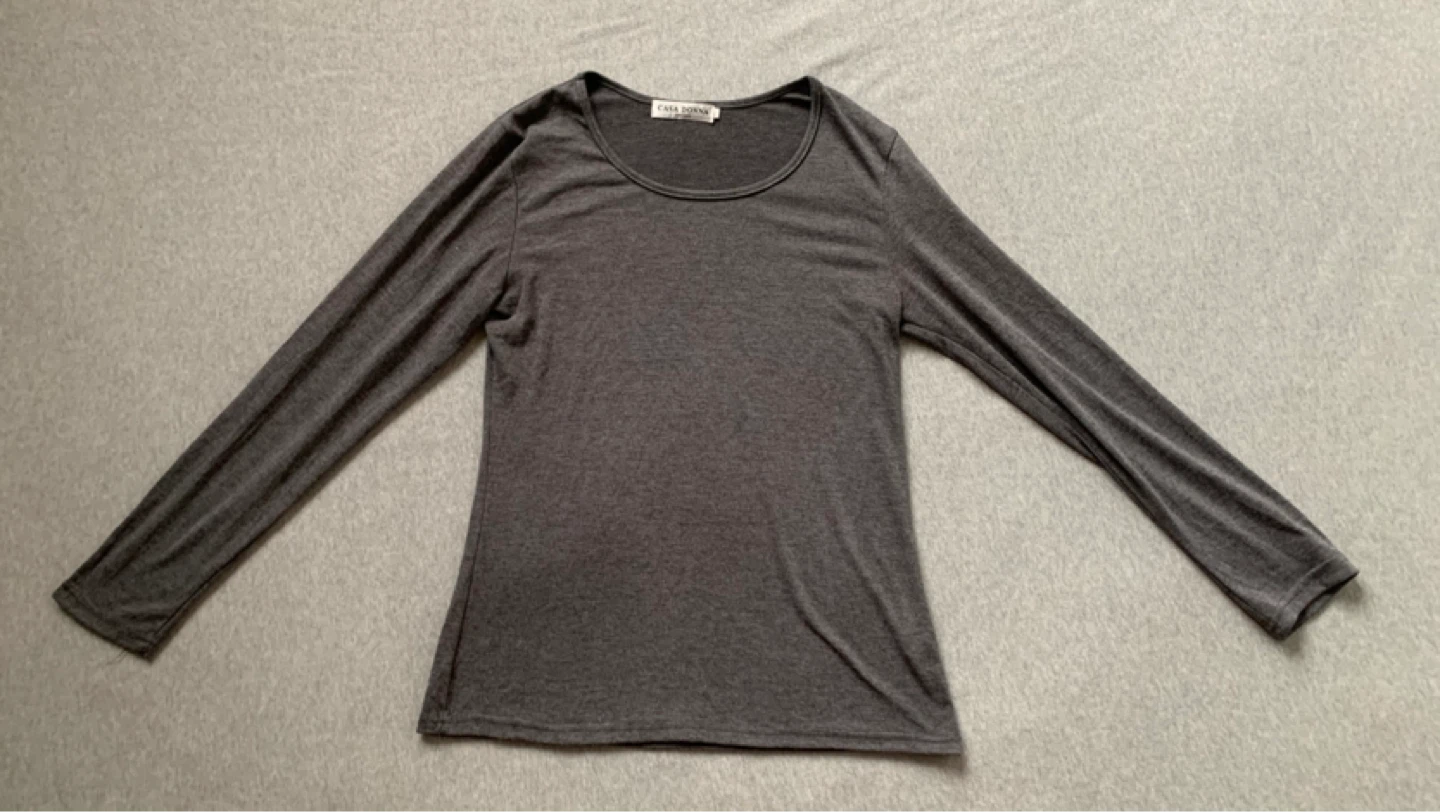 CASA DONNA Women's Long Sleeve Top - Dark Grey