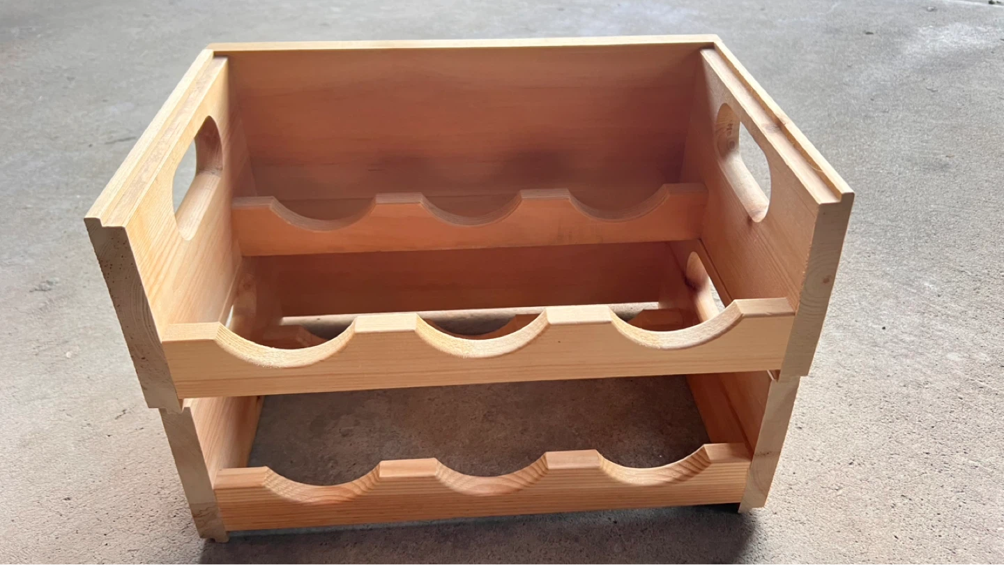 Wooden 6-Bottle Wine Rack Crate