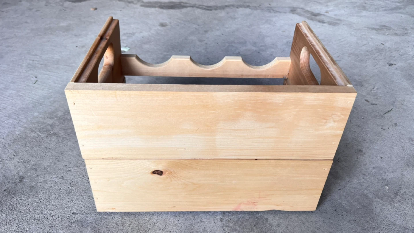 Wooden 6-Bottle Wine Rack Crate - photo 2