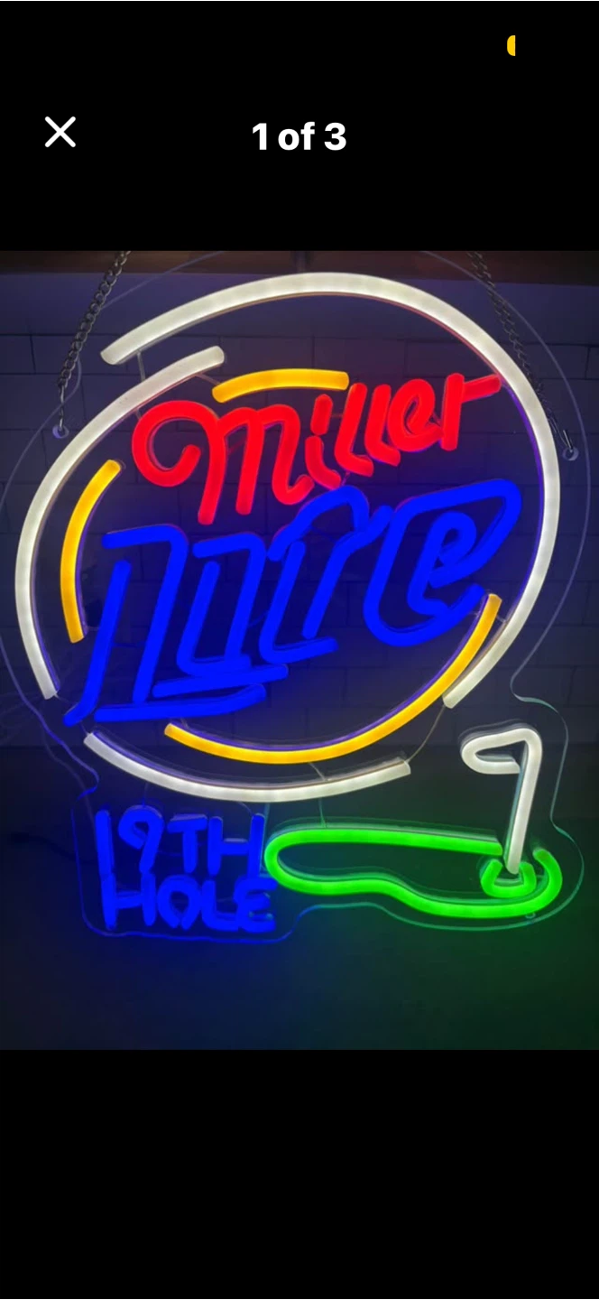 Miller Lite 19th Hole Neon Sign