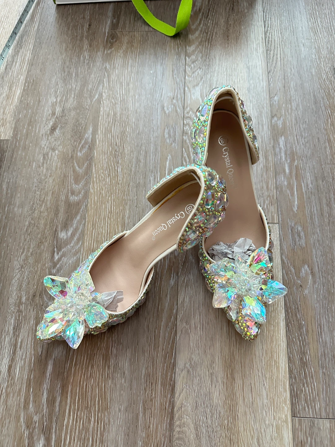 NEW Cinderella Crystal Queen Embellished Heels Size 38
