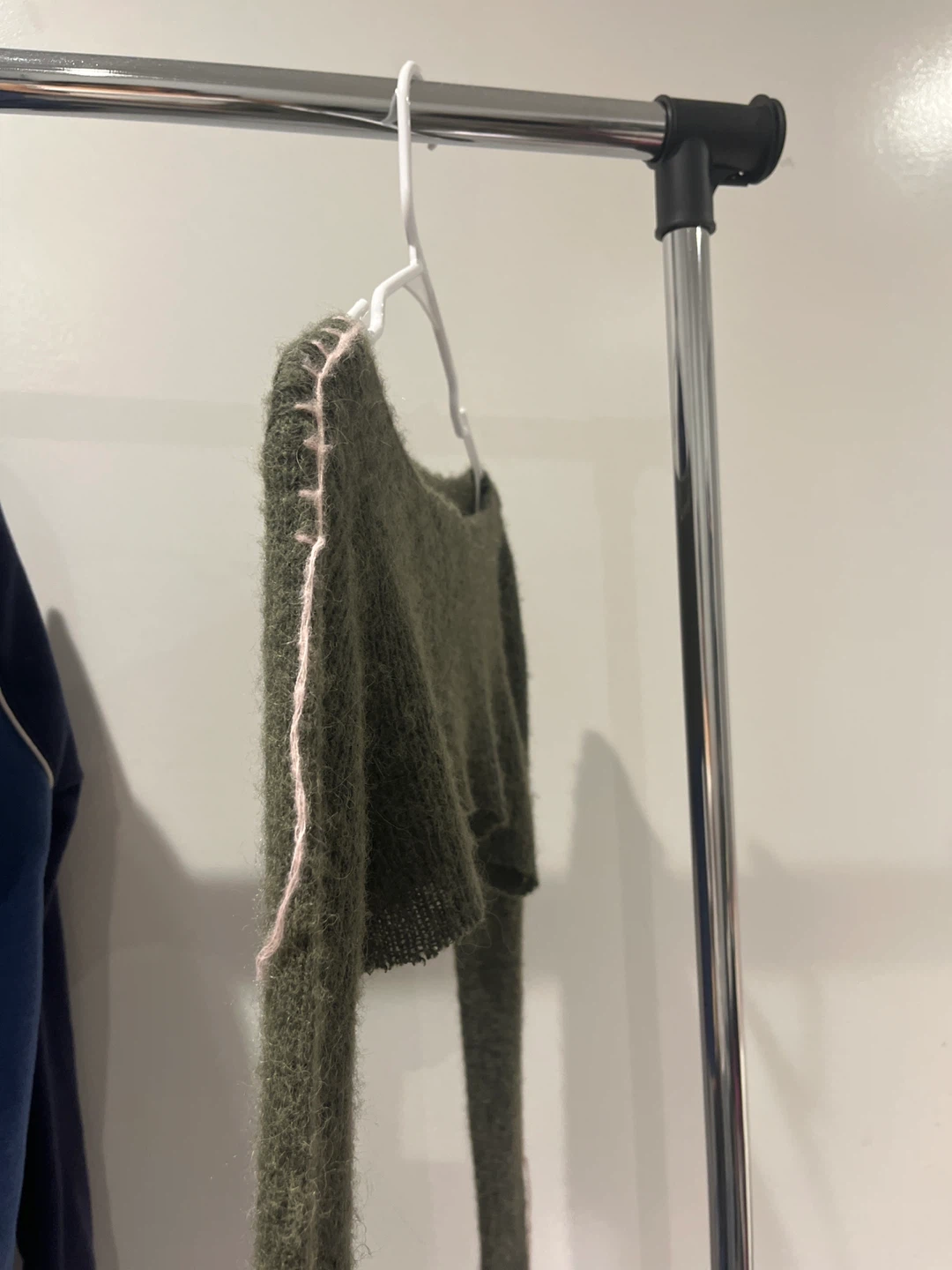Green Shrug Sweater with Pink Stitching - photo 3