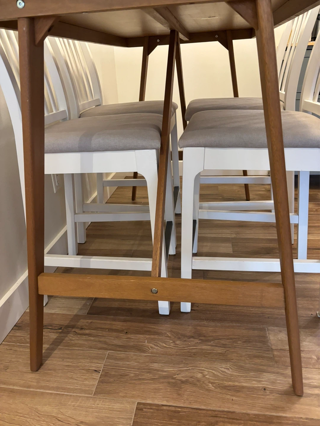 White High-Top Dining Table with 4 Chairs - photo 5