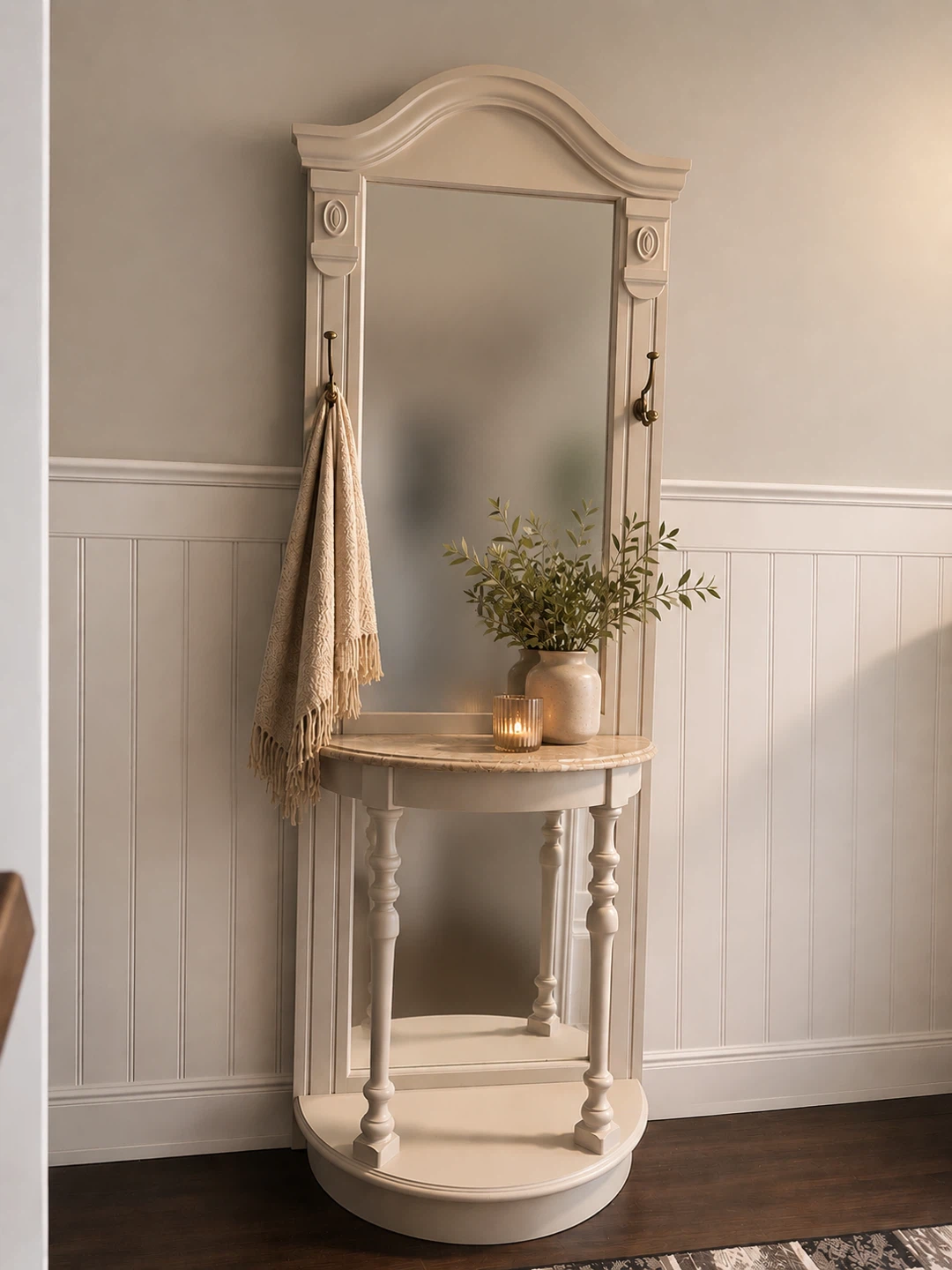 Hall Tree with Mirror and Shelf