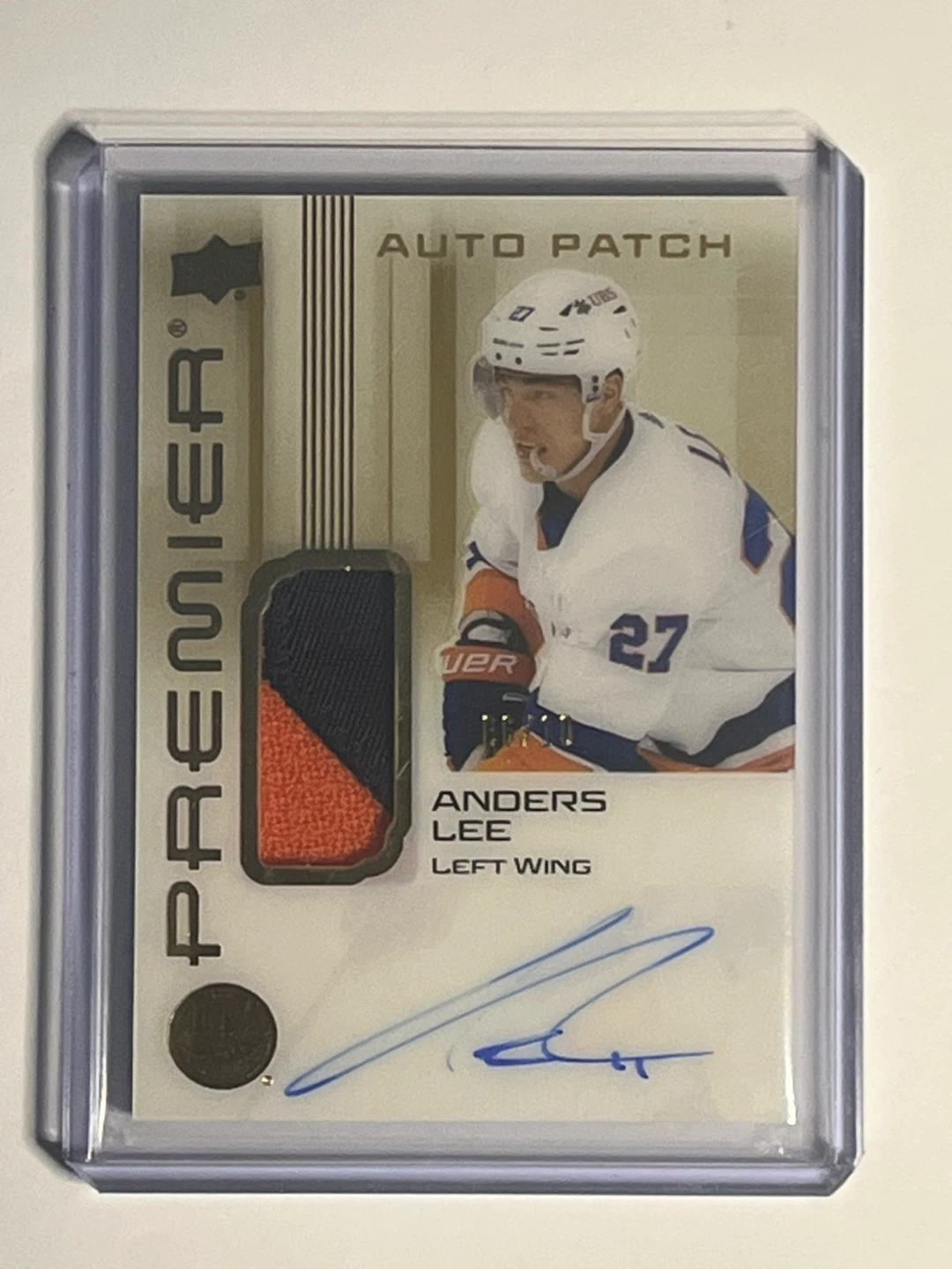 2024-25 Premier Hockey Anders Lee Gold Auto Patch 06/10