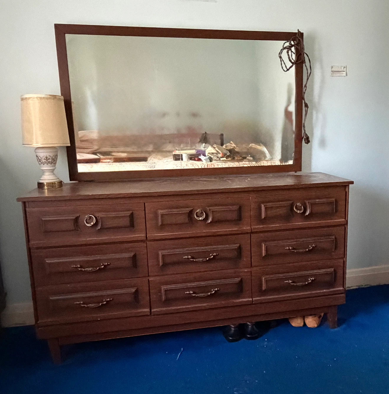 Wooden Dresser with Mirror - photo 2