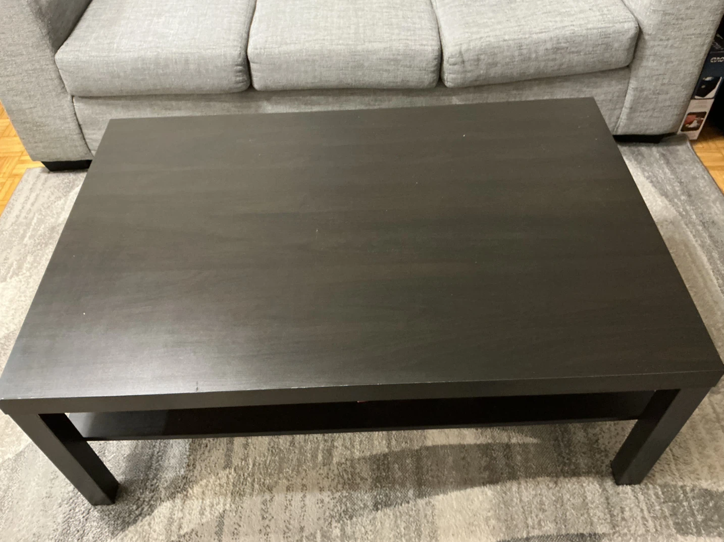 Grey Sofa and Dark Wood Coffee Table - photo 2