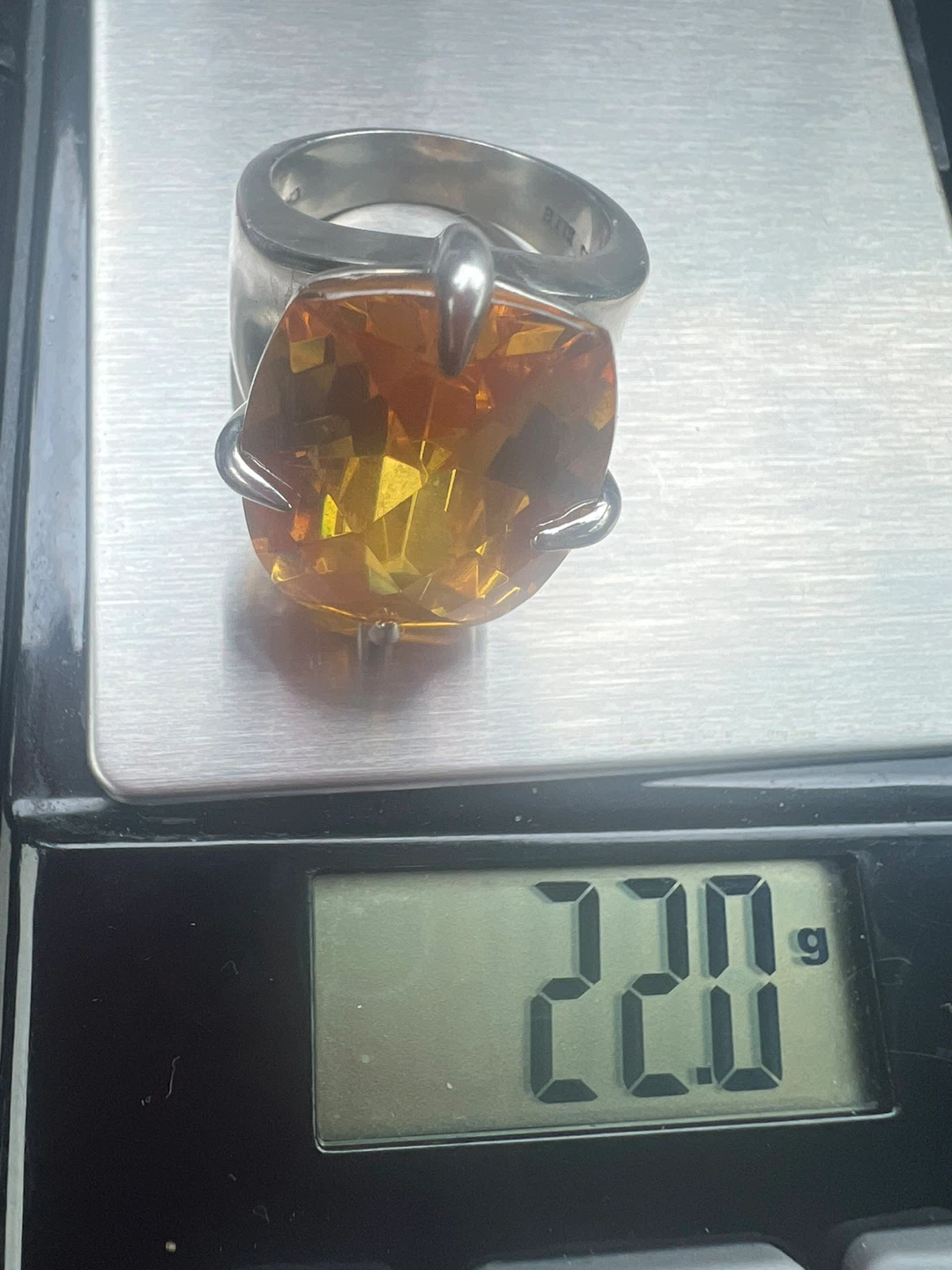 Huge 925 silver and citrine ring - photo 2