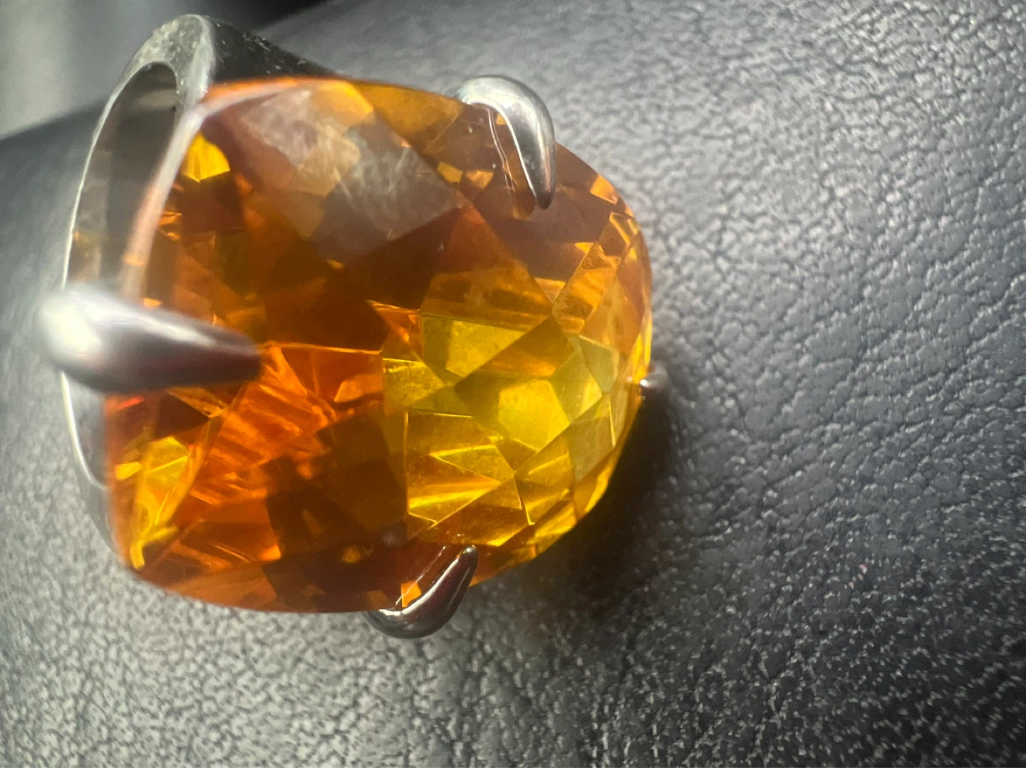 Huge 925 silver and citrine ring - photo 3