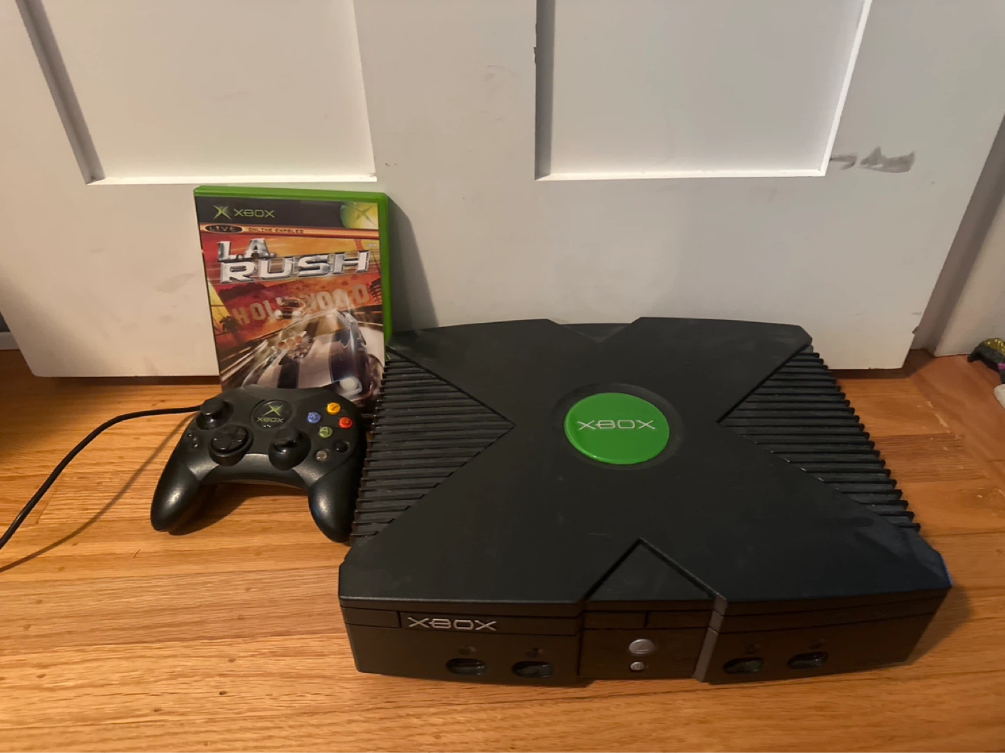 Original Xbox Console with L.A. Rush Game and Controller