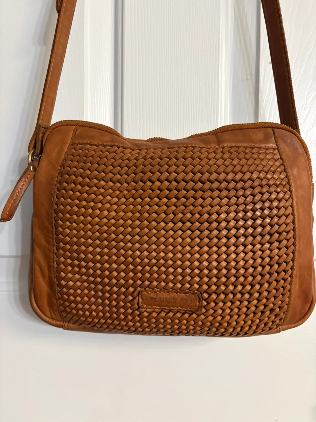 Marta Ponti Brown Woven Leather Crossbody Bag - photo 2