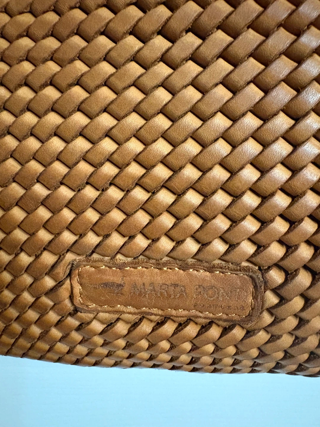 Marta Ponti Brown Woven Leather Crossbody Bag - photo 5