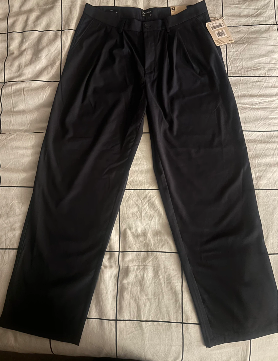 OG Frank & Oak Men's navy Theo baggy fit Dress Pants - 36 x 34