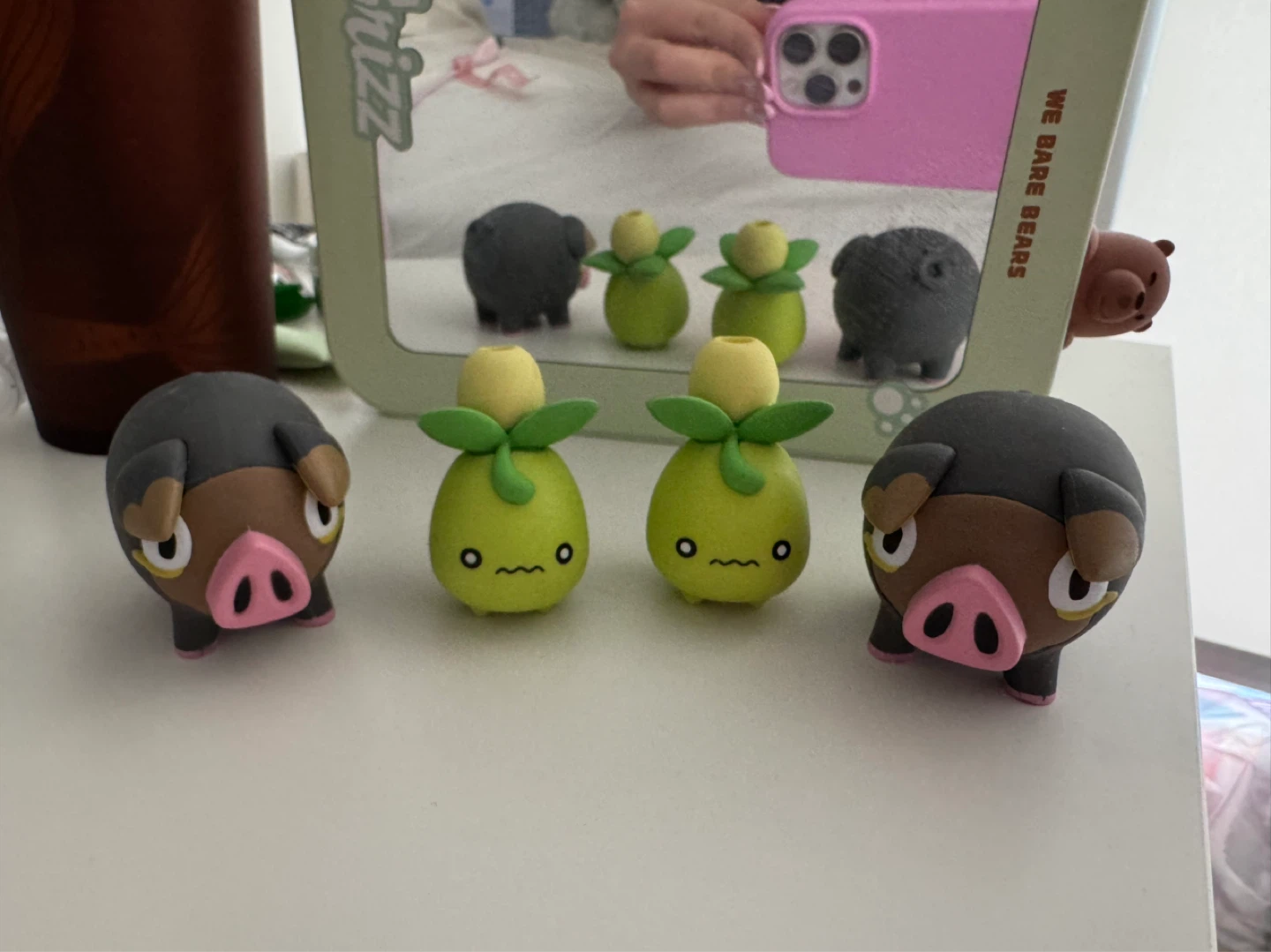 Cute Swinub & Oddish Eraser Figurines