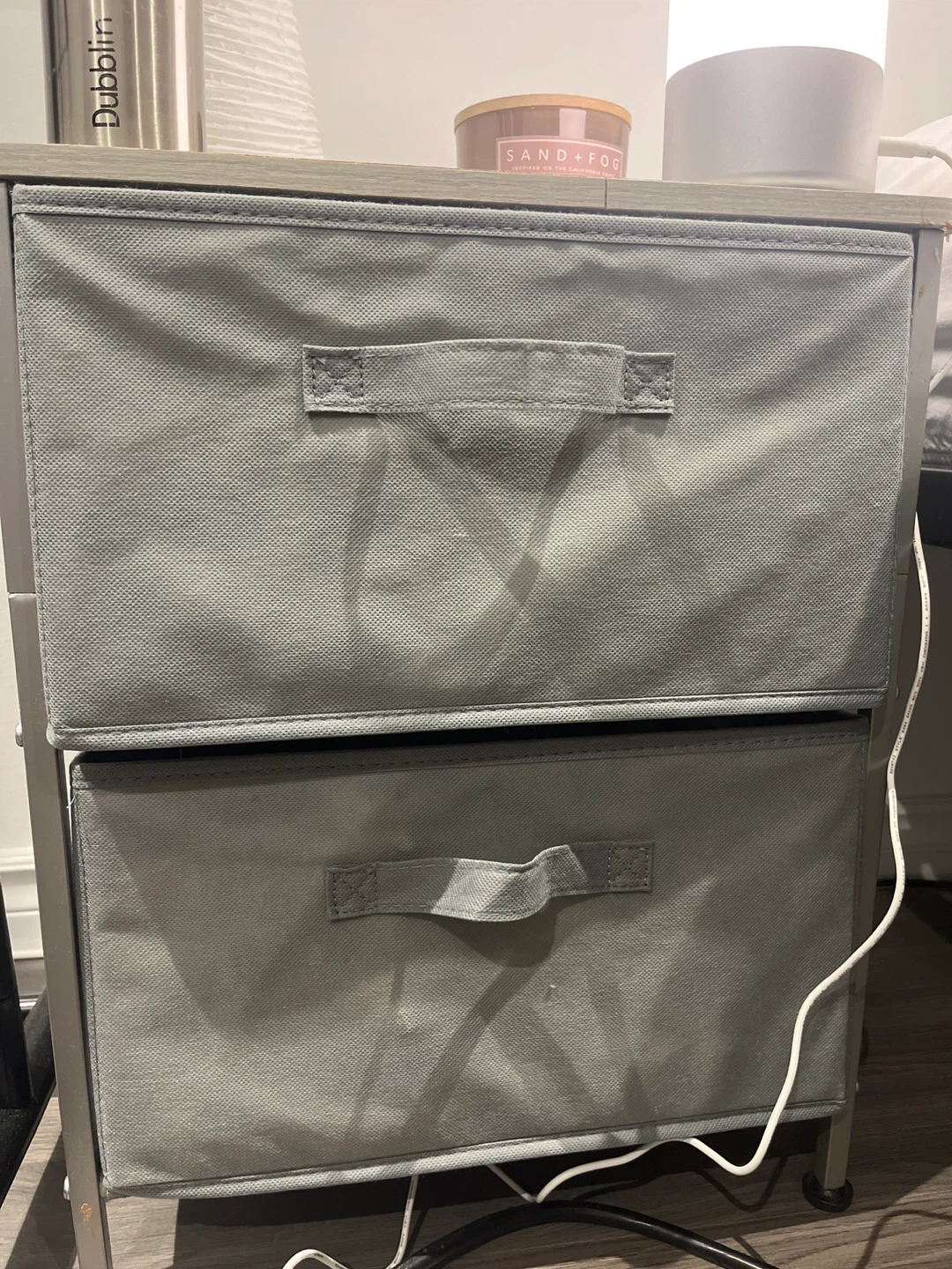 Grey Fabric Storage Drawer Unit